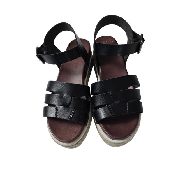 MIA Womens Karlotta Platform Sandel Causal Midi Heel 2-3' Black Buckle 6 Y2K 90s - Picture 1 of 6